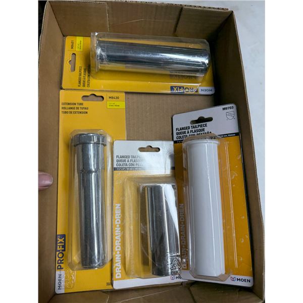 Flange tail pieces and extension tubes