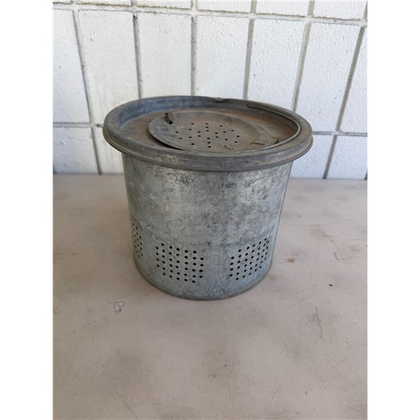 vintage galvanized metal minnow bucket