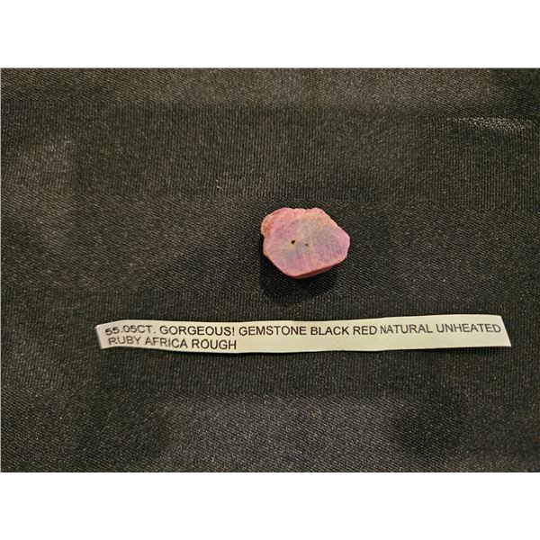 55.05ct Black/Red Natural unheated Ruby