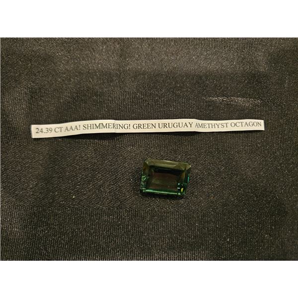 24.39ct Green Uruguay Amethyst