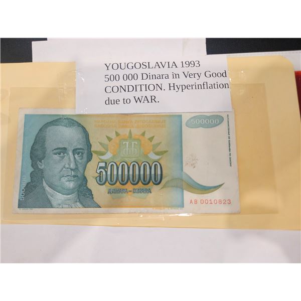 1993 Yougoslavia 500000 Dinara