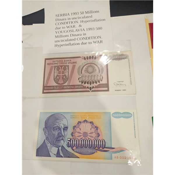 1993 Serbia Dinara bills