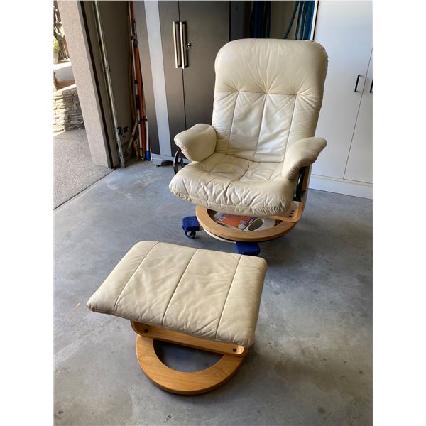 reclining swivel arm Chair with ottoman