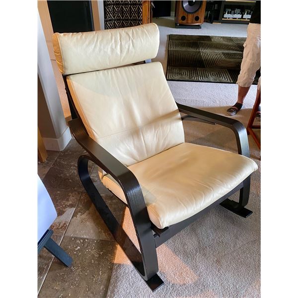 Poang Ikea leather rocking chair