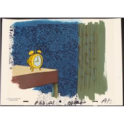 SpongeBob Orig Animation Background+Cel Squidward Clock