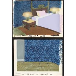 2 SpongeBob Orig Animation Background+Cel Squidward Bed