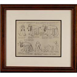Original Disney Production Art Model 1939 Pluto Mickey