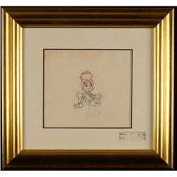 Orig Disney Production Drawing Jiminy Cricket Pinocchio