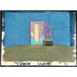 SpongeBob Bathroom Original Animation Background + Cel