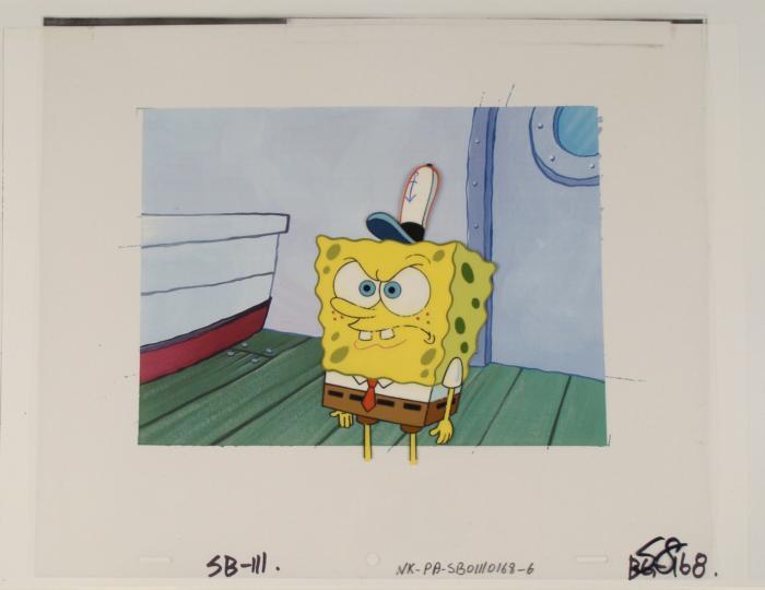 Mad Spongebob Original Animation Cel Background