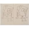 Image 2 : 2 SpongeBob Drawings Animation Art Original Sitting