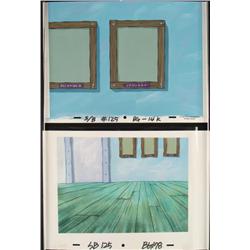 2 SpongeBob Employee...Month Orig Animation Backgrounds