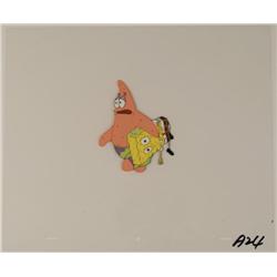 SpongeBob Carried By Patrick Orig Animation Art Cel