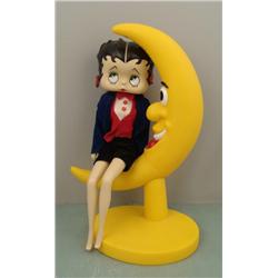 Betty Boop Figurine On Crescent Moon