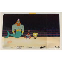 SpongeBob Wrestle King Neptune Krabs Orig Animation Cel