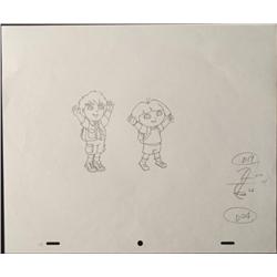 Dora The Explorer Orig Animation Art Drawing w/ Diego