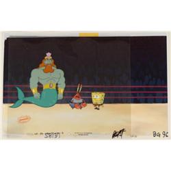 SpongeBob Wrestling King Neptune Original Animation Cel