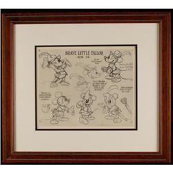 Original Disney 1939 Art Model Sheet Mickey Tailor Rare