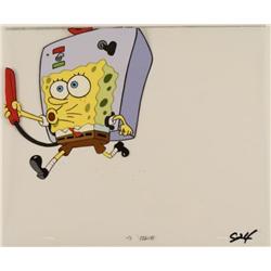 Running With Blower Original SpongeBob Cel Animation