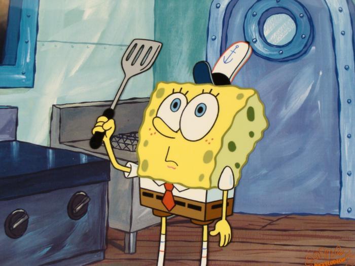 SpongeBob Original Spatula Animation Art Background Cel