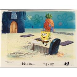 Cel Original SpongeBob Grave Stone Background Animation