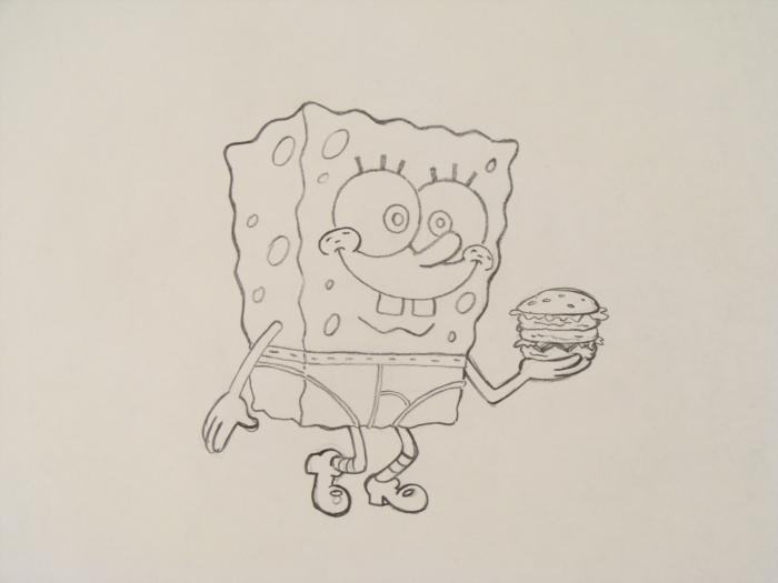 Animation SpongeBob Original Drawing Art Krabby Patty