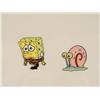 Image 2 : SpongeBob Walking With Original Cel Production Gary Art