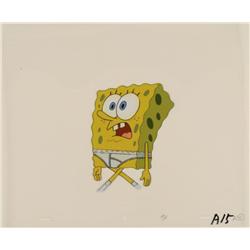Original SpongeBob Wide Open Mouth Animation Cel Art