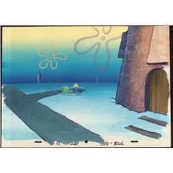 Original Spongebob Production House Background Cel Art