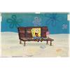 Original SpongeBob Animation Cel Background Park Bench