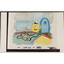 SpongeBob Pointing Cel Production Background Original