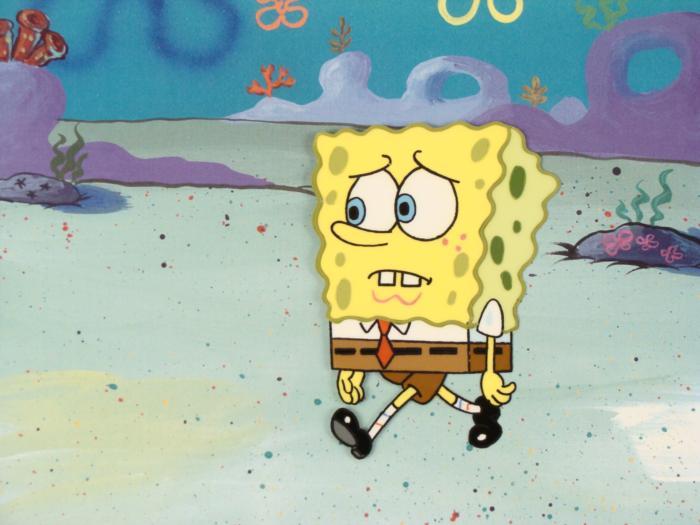 Walk Road Background SpongeBob Original Cel Animation