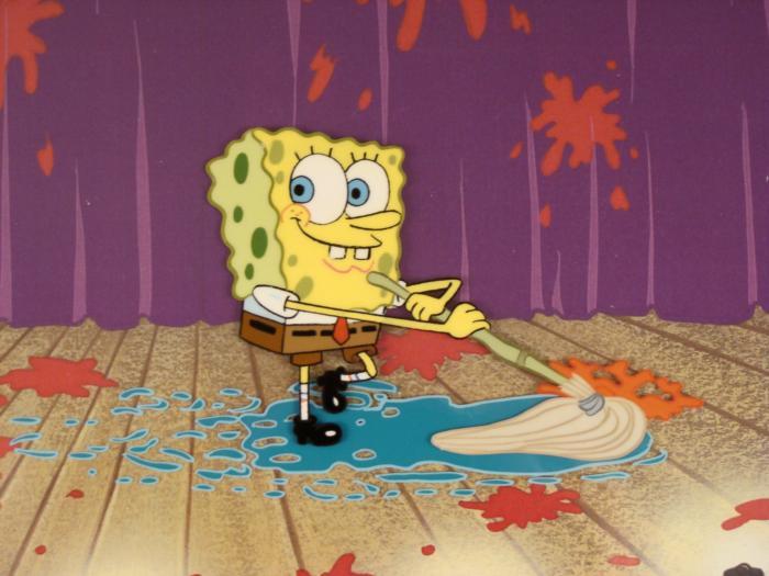 Spongebob Getting Clean Clean Stage Original SpongeBob Background Cel Animation