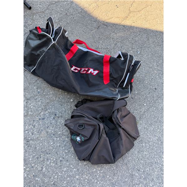 Duffel bag and CCM sports bag