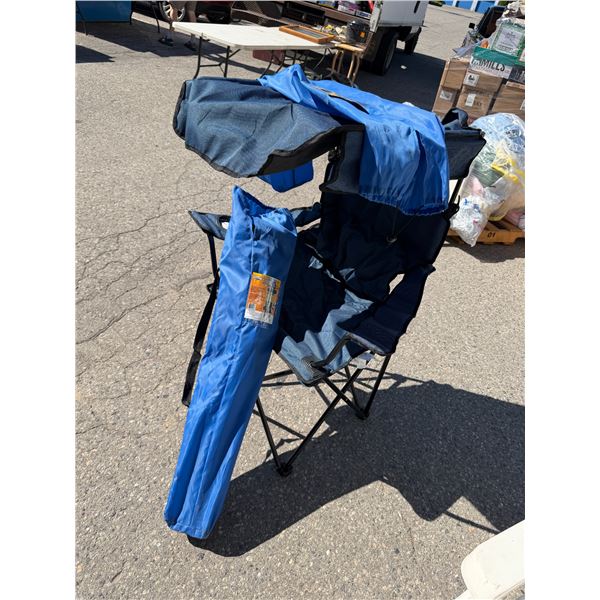 2  camp chairs with sunshades