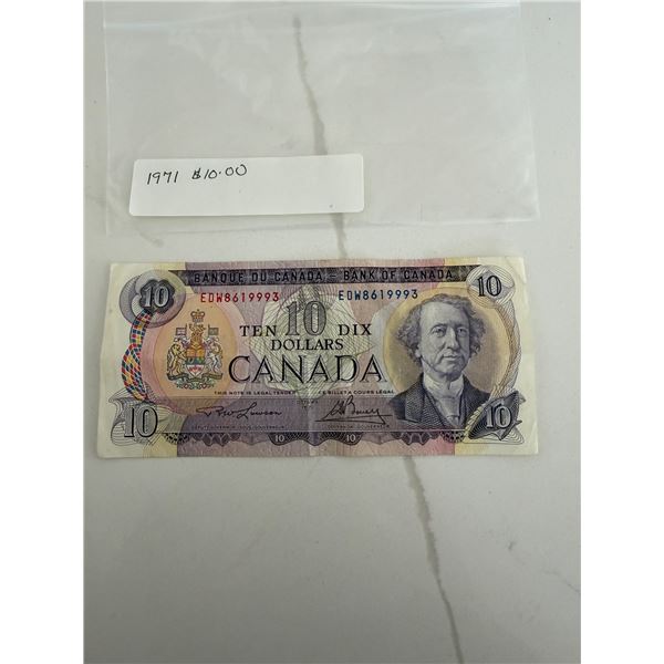 1971 $10 bill