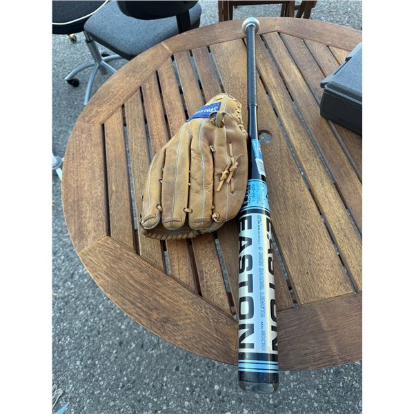Slow pitch bat and Spalding glove