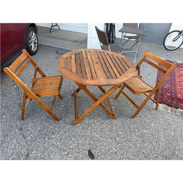 Folding table and two chair chairs