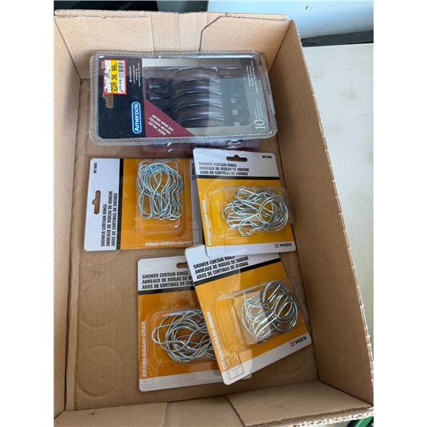 Shower, curtain rings and drawer Hardware