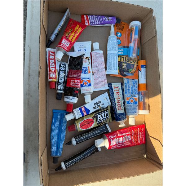 Assorted glues and other items