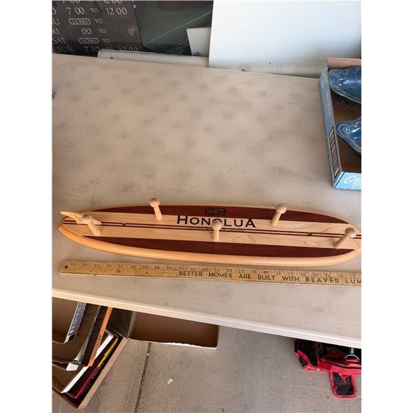 Surfboard wall hanging
