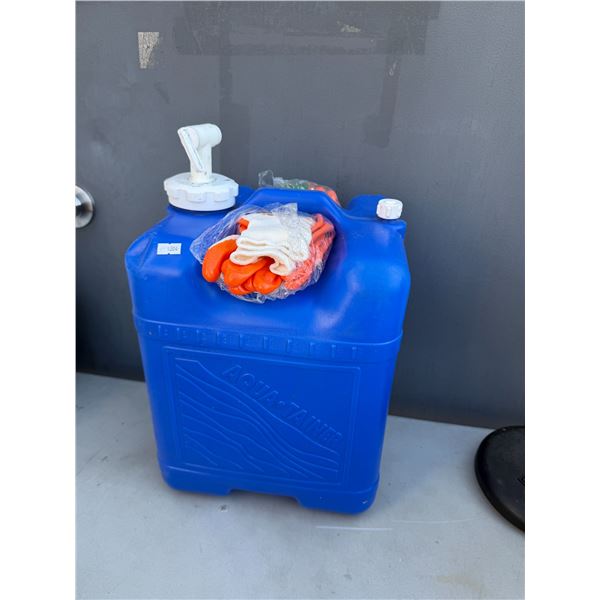 Water container and gloves
