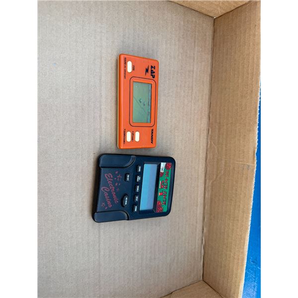 Blackjack and zap handheld games