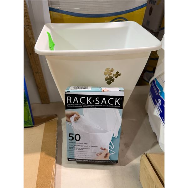 Garbage can and bag