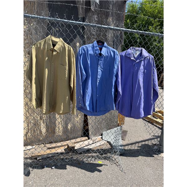 Three shirts, Bugatti, Nordstrom and Tommy Hilfiger size 16 and 16 1/2