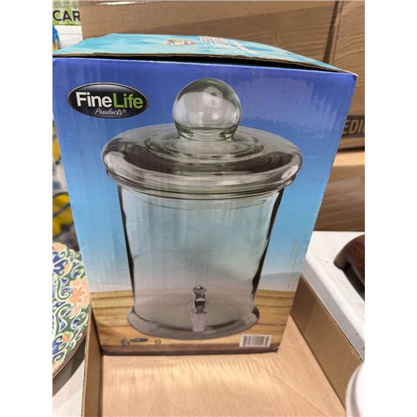 1.3 gallon beverage dispenser glass