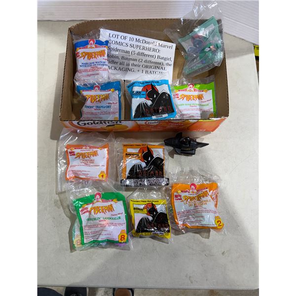 McDonald Marvel comic superheroes Spider-Man batgirl Robyn all in original packaging