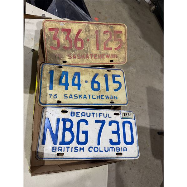 Saskatchewan in BC license plate