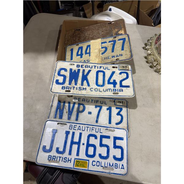 BC license plate plates