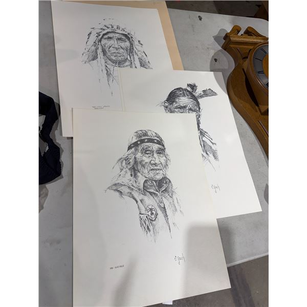 Vintage J. ZACH Native American chief artwork.